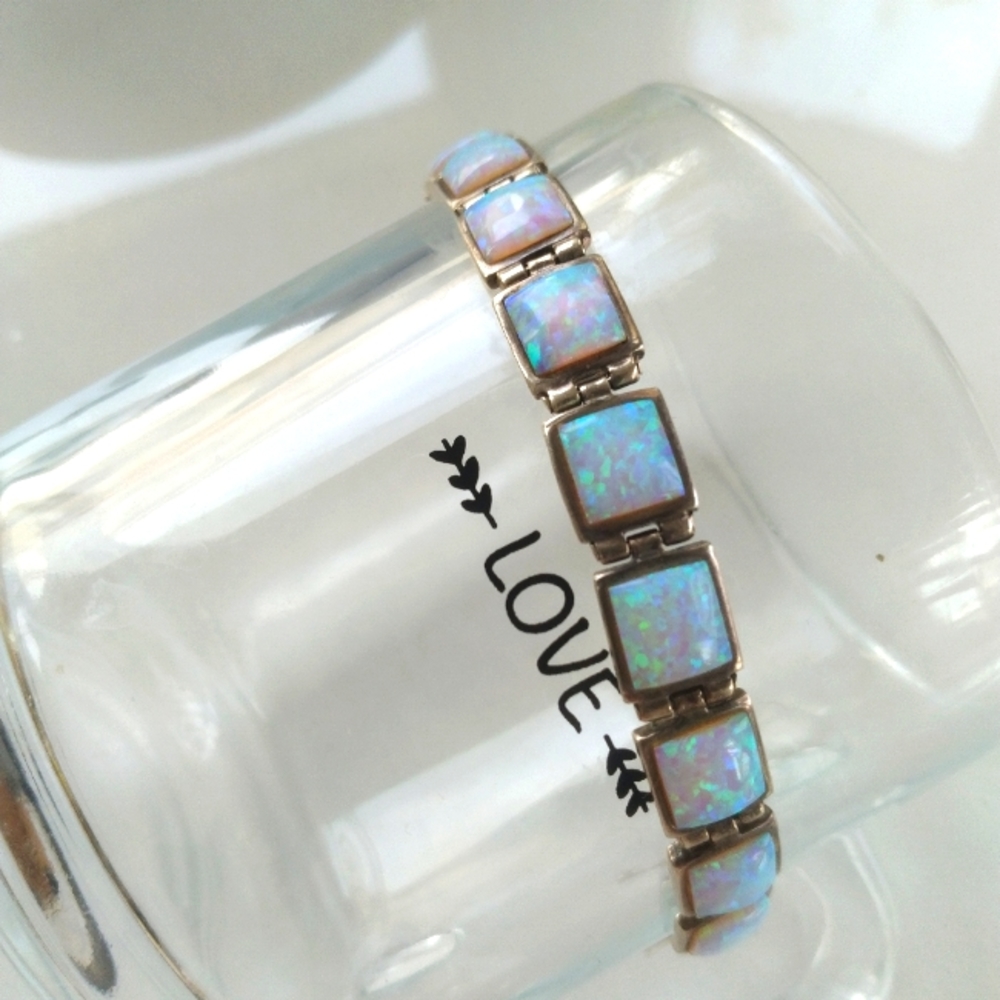 Simulated White Opal bracelet